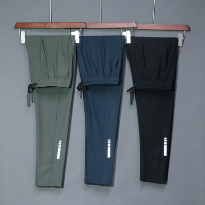 Summer Elastic Men Running Sport Pants Jogging Sweatpants Casual Outdoor Training Gym Fitness Trousers